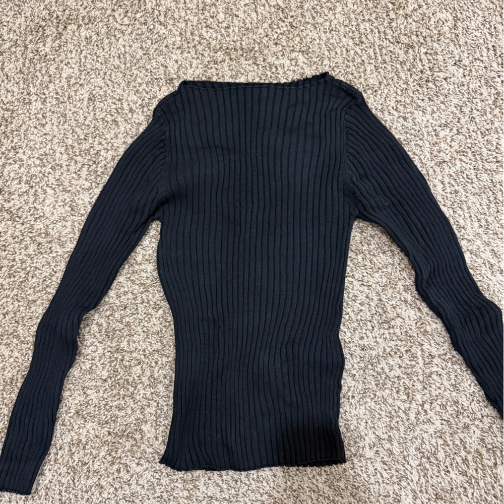 Love Bonito Black Ribbed Women's Sweater